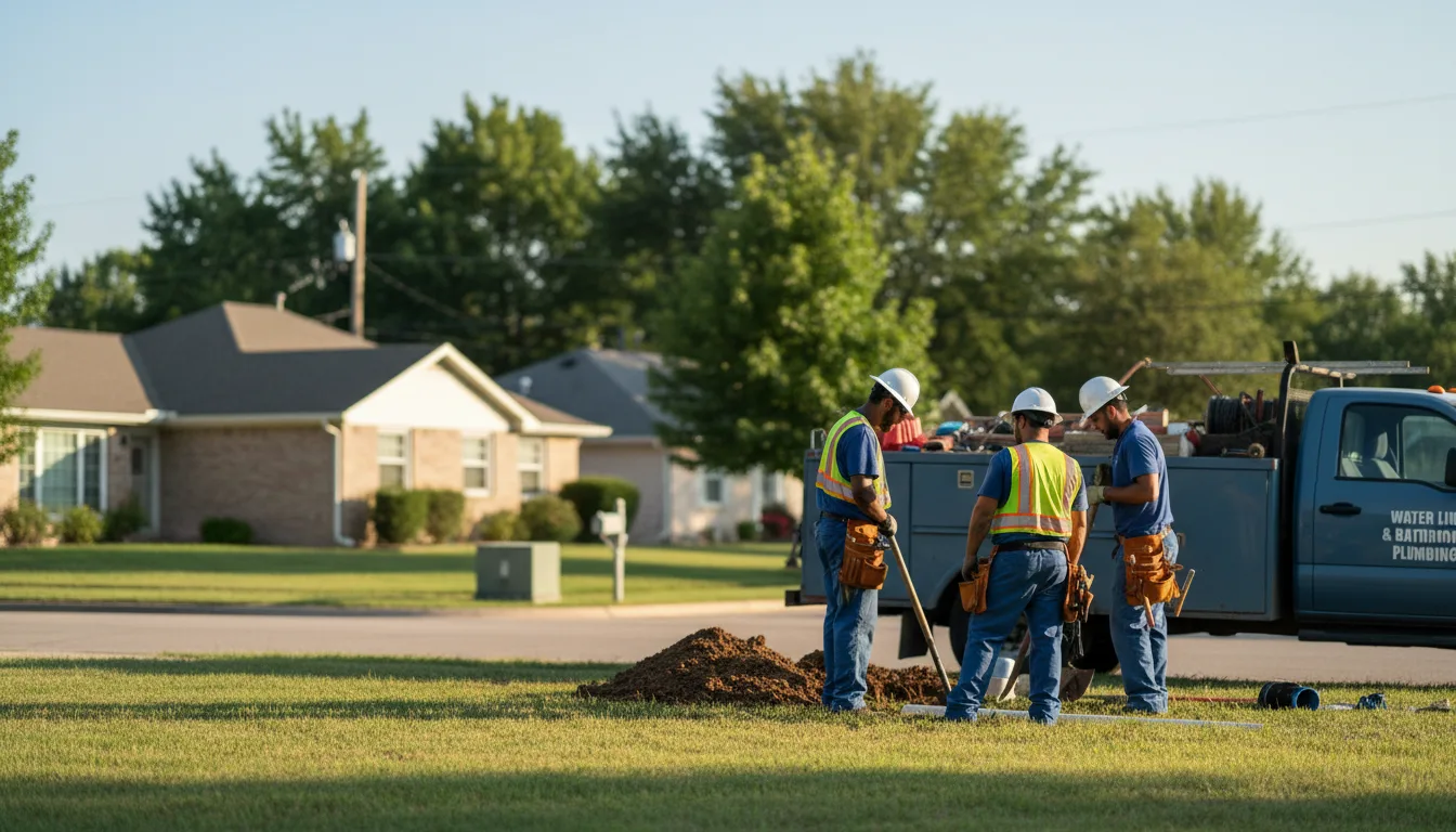 Residential water line and bathroom plumbing service in Herington, KS